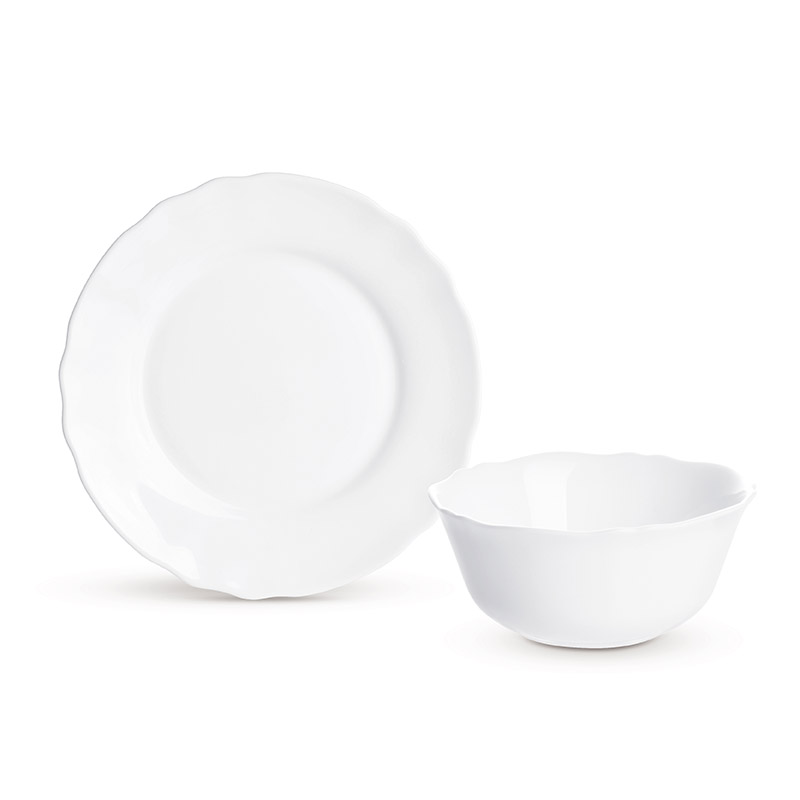 Luminarc乐美雅路易十五白玉餐具四件套GJ-LYBY15-04 白色